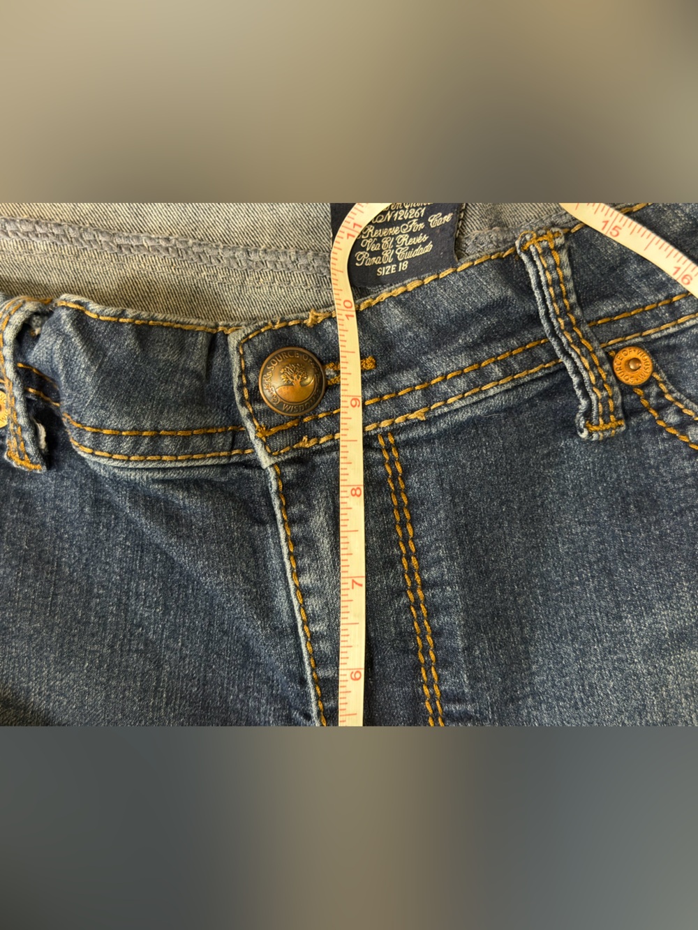VTG Source Of Wisdom Torrid Boot-Cut Jeans Denim Dark Wash Y2K McBling Stretch - Picture 7 of 11